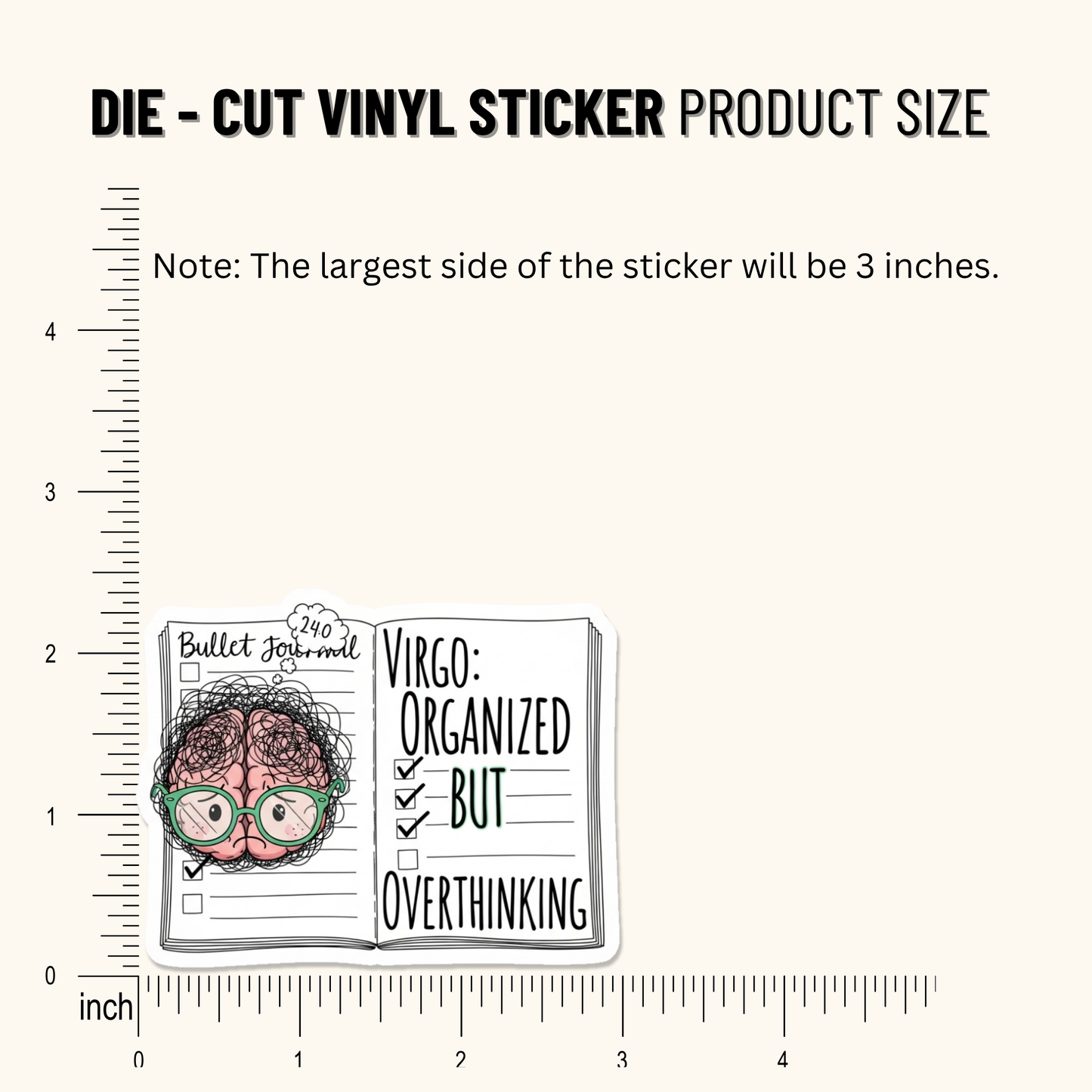3PCs Funny Virgo Overthinking Sticker | Astrology Planner Decal Gift