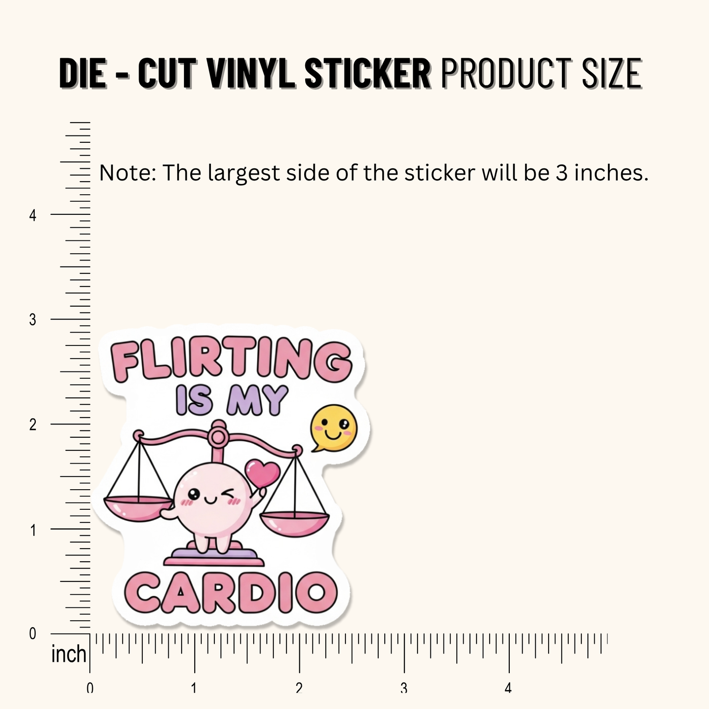 3PCs Flirting is My Cardio Libra Sticker | Funny Zodiac Astrology Decal