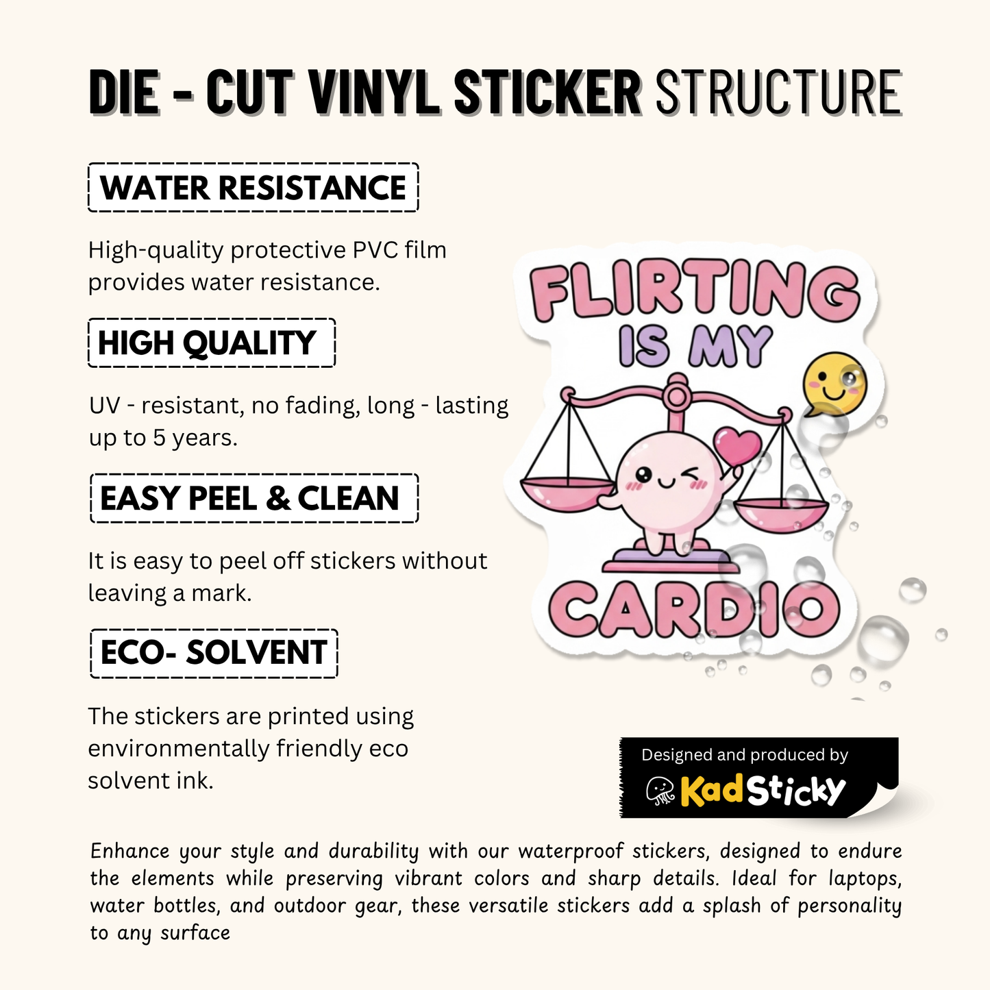 3PCs Flirting is My Cardio Libra Sticker | Funny Zodiac Astrology Decal