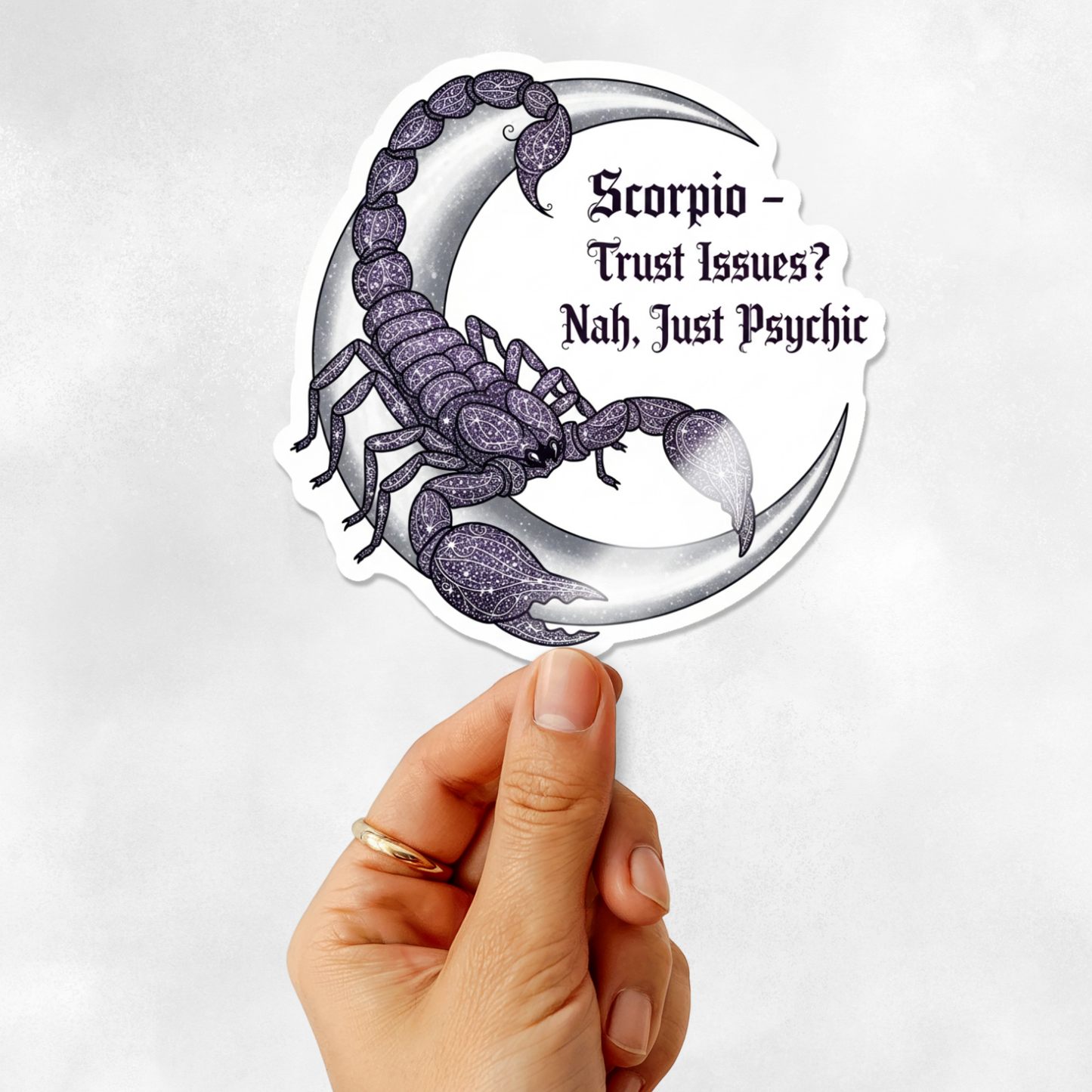 3PCs Scorpio Psychic Trust Issues Sticker | Gothic Zodiac Vinyl Decal