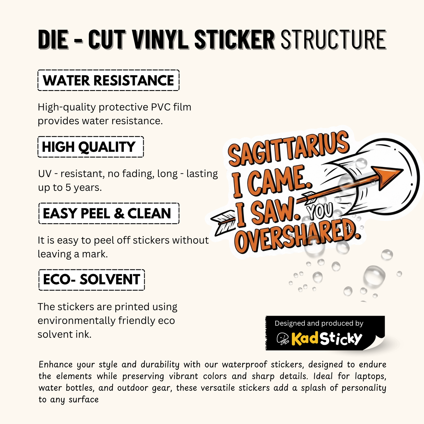 3PCs Funny Sagittarius Sticker | Astrology Zodiac Decal | Overshared