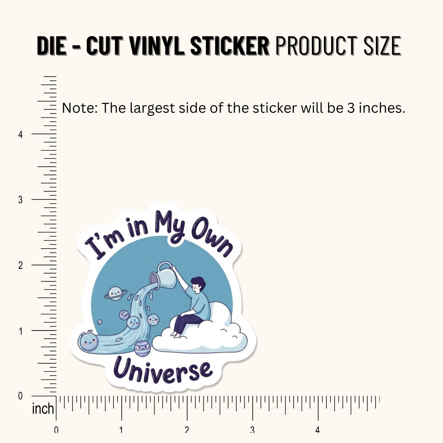 3PCs Aquarius Zodiac Sticker | Sci-Fi Cosmic Decal for Laptops