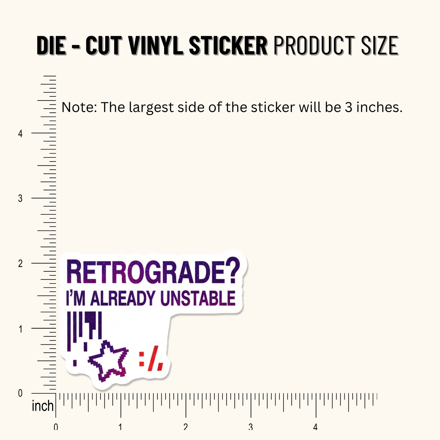 3PCs Retrograde Unstable Sticker | Funny Astrology Meme Vinyl Decal