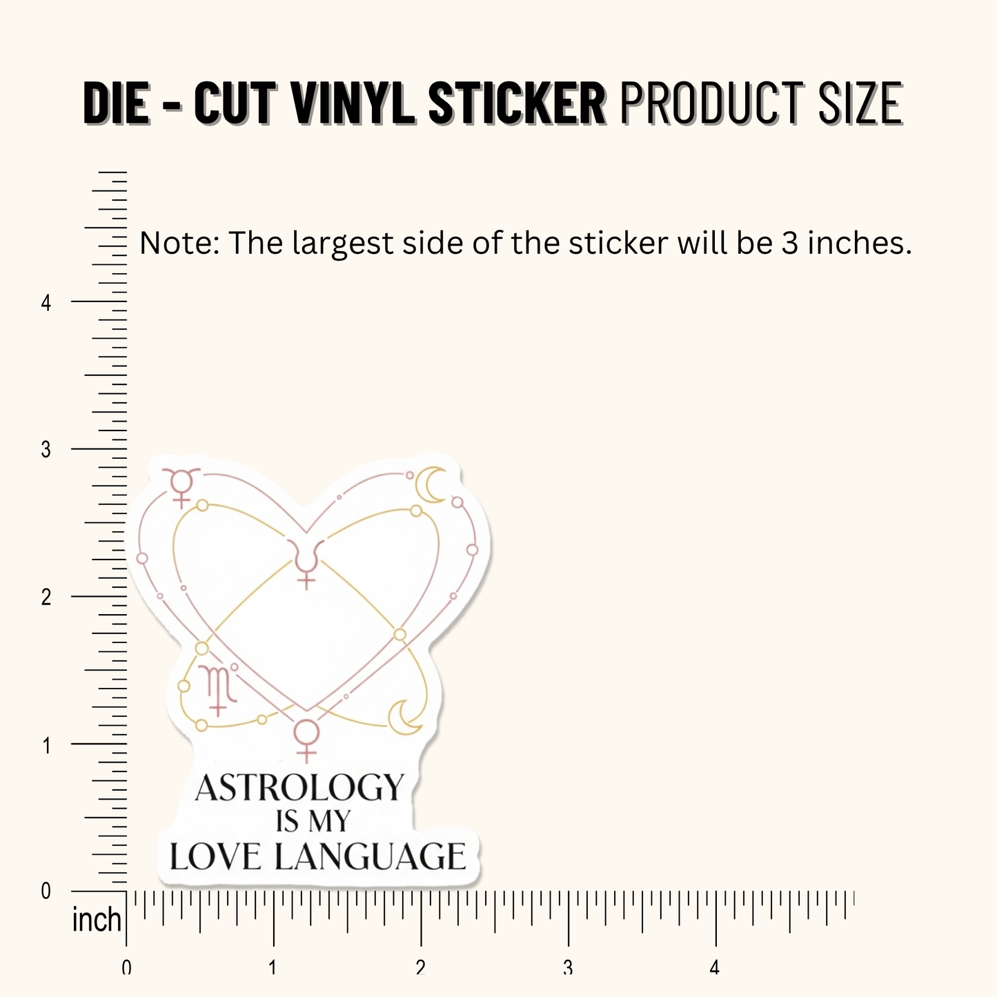 3PCs Astrology Love Language Sticker | Funny Zodiac Vinyl Decal Gift