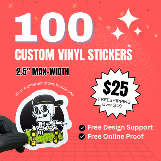 100 Stickers | 2.5" Custom Vinyl Stickers