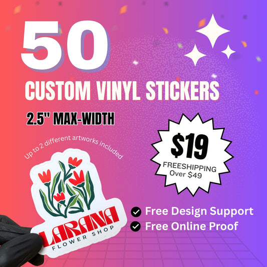 50 Stickers | 2.5" Custom Vinyl Stickers