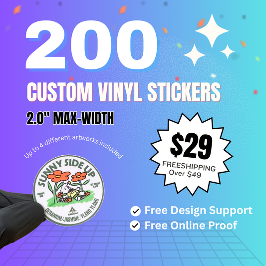 200 Stickers | 2" Custom Vinyl Stickers