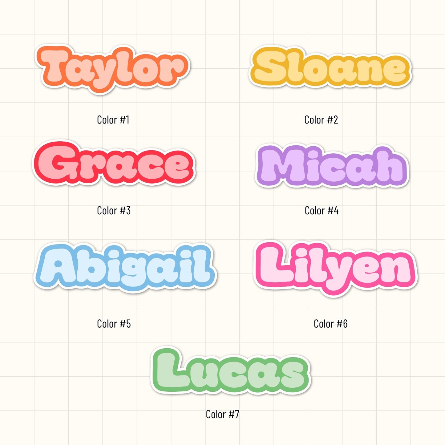 Personalized Name Sticker Style 3 : Waterproof Vinyl Decal