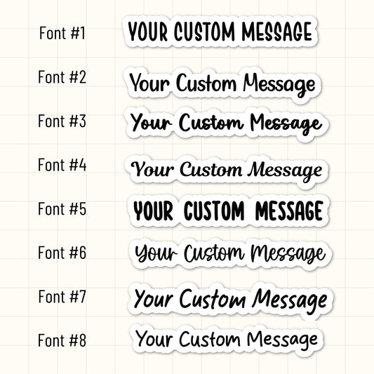 Custom Sticker Text : Waterproof Vinyl Decal