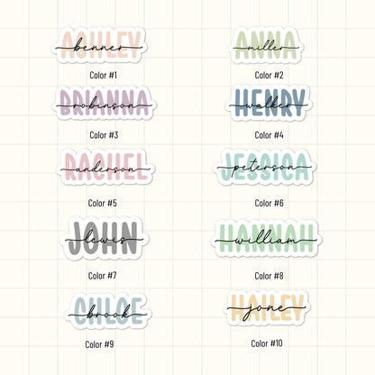 Personalized Name Sticker Style 2 : Waterproof Vinyl Decal