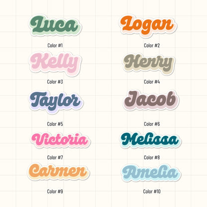 Personalized Name Sticker Style 1 : Waterproof Vinyl Decal