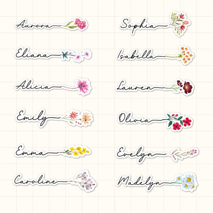 Personalized Name Sticker Style 4 : Waterproof Vinyl Decal