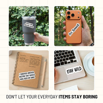 Custom Sticker Text : Waterproof Vinyl Decal