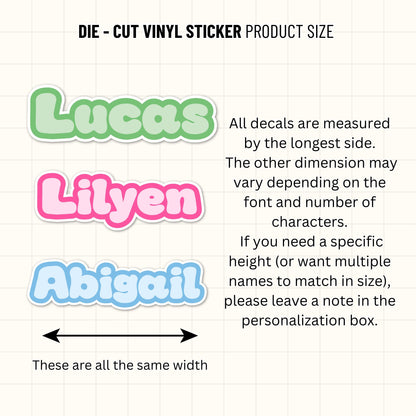 Personalized Name Sticker Style 3 : Waterproof Vinyl Decal