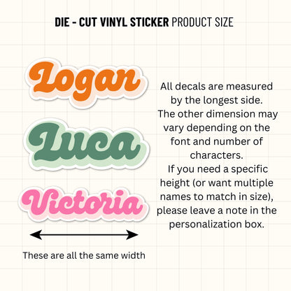 Personalized Name Sticker Style 1 : Waterproof Vinyl Decal