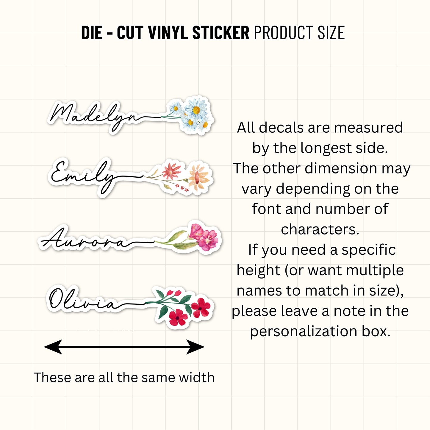 Personalized Name Sticker Style 4 : Waterproof Vinyl Decal