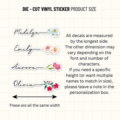 Personalized Name Sticker Style 4 : Waterproof Vinyl Decal