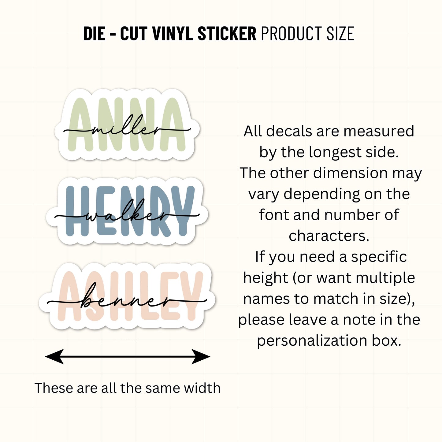 Personalized Name Sticker Style 2 : Waterproof Vinyl Decal