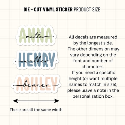 Personalized Name Sticker Style 2 : Waterproof Vinyl Decal