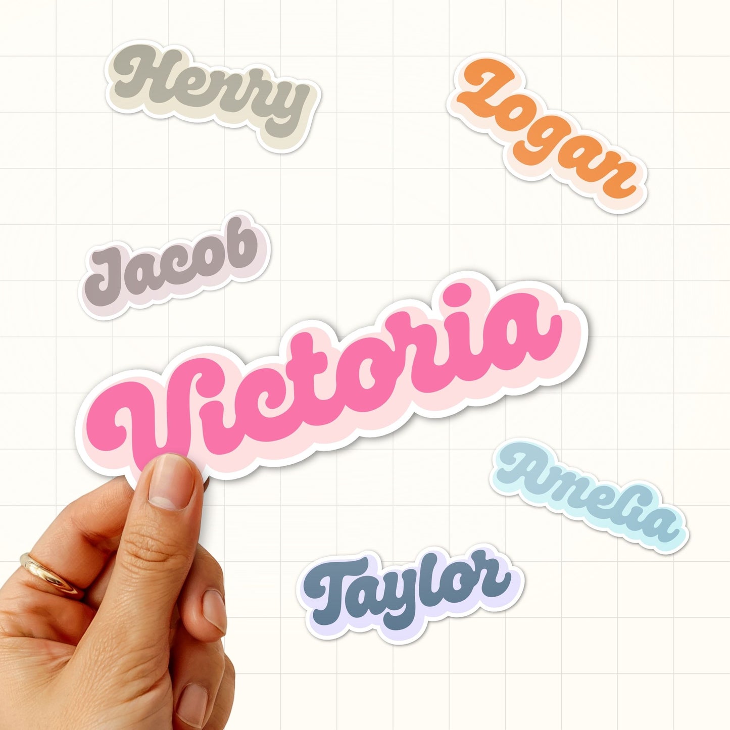 Personalized Name Sticker Style 1 : Waterproof Vinyl Decal