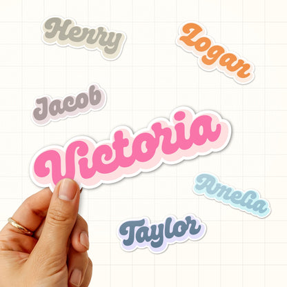 Personalized Name Sticker Style 1 : Waterproof Vinyl Decal