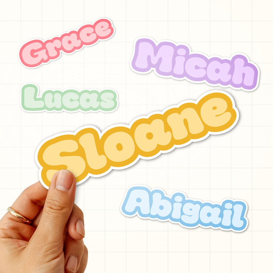 Personalized Name Sticker Style 3 : Waterproof Vinyl Decal