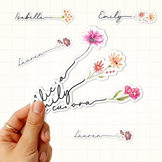 Personalized Name Sticker Style 4 : Waterproof Vinyl Decal