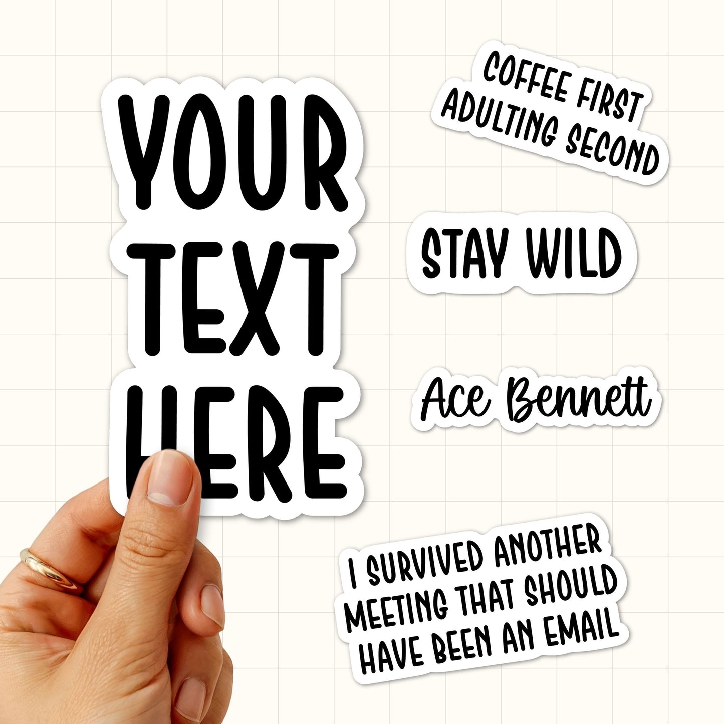 Custom Sticker Text : Waterproof Vinyl Decal