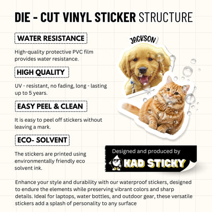Custom Pet Photo Sticker (Waterproof Vinyl)