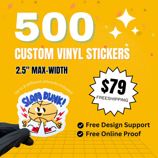 500 Stickers | 2.5" Custom Vinyl Stickers