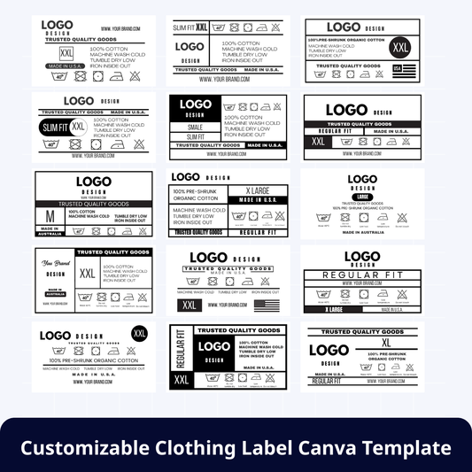 [FREE] Customizable Clothing Care Label Canva Templates