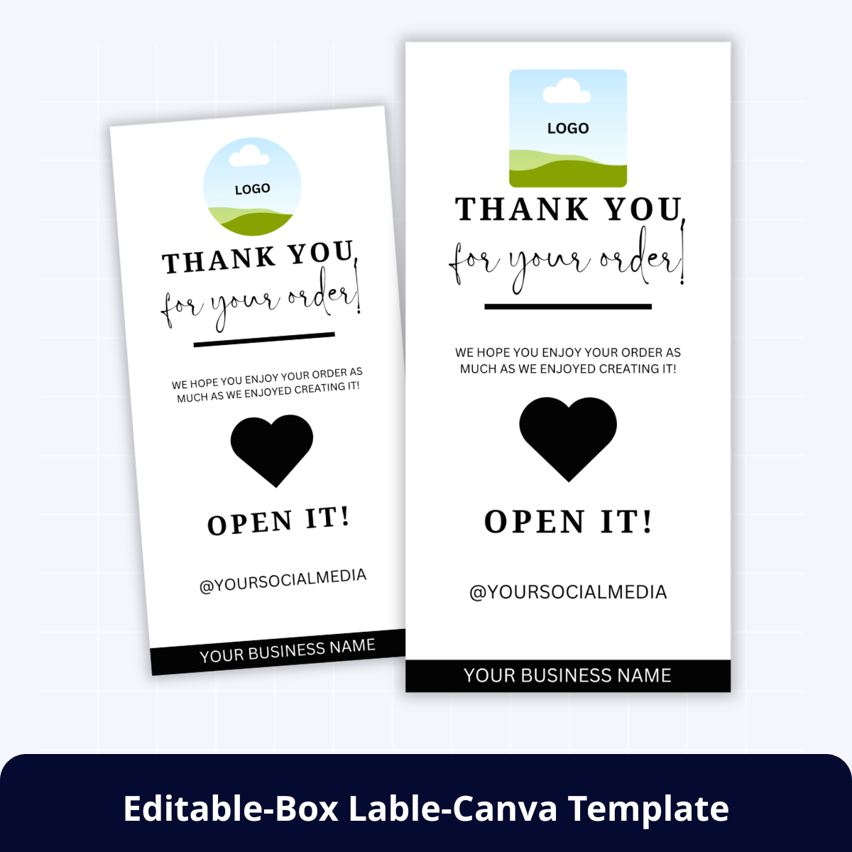 [FREE] Editable Box Seal & Thank You Sticker Canva Template
