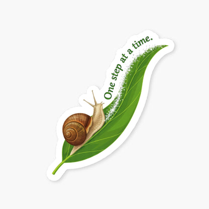 One Step at a Time Snail Sticker - Inspirational Progress Decal