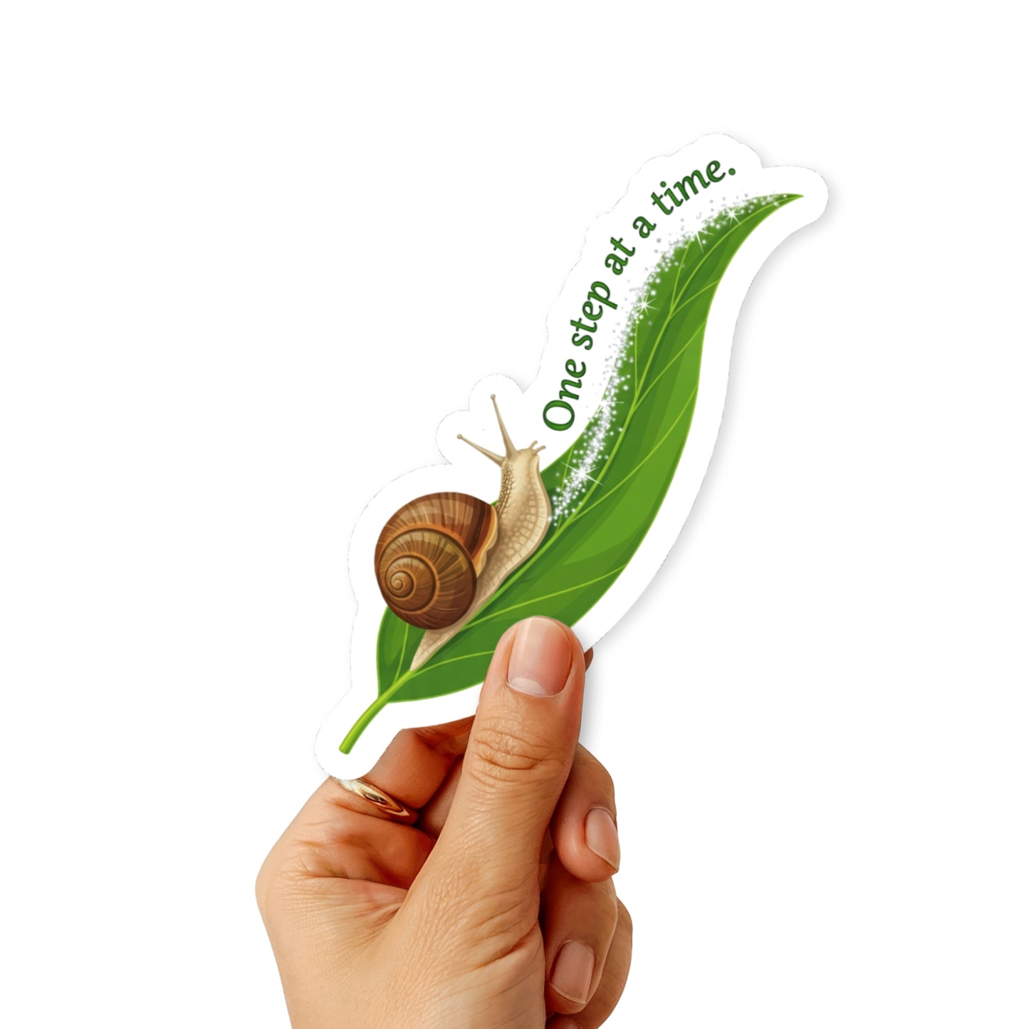 One Step at a Time Snail Sticker - Inspirational Progress Decal