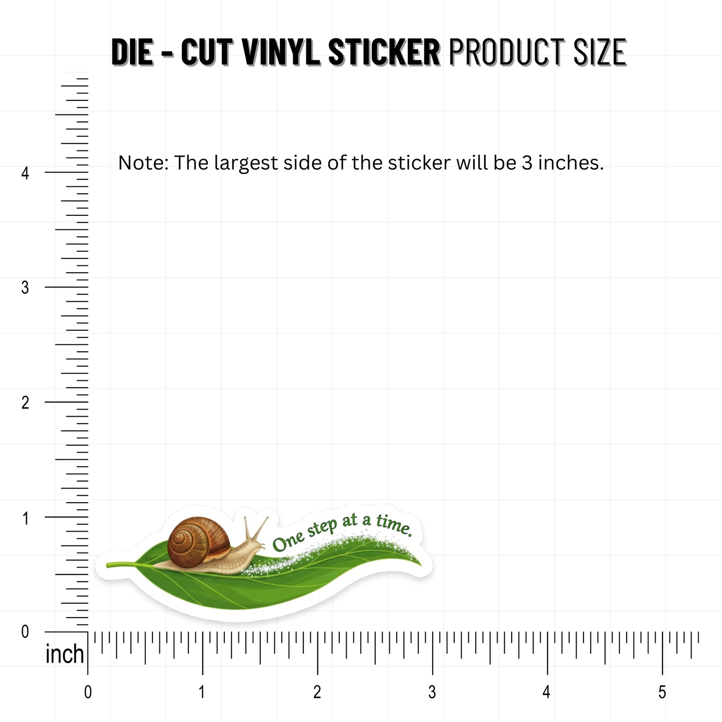 One Step at a Time Snail Sticker - Inspirational Progress Decal