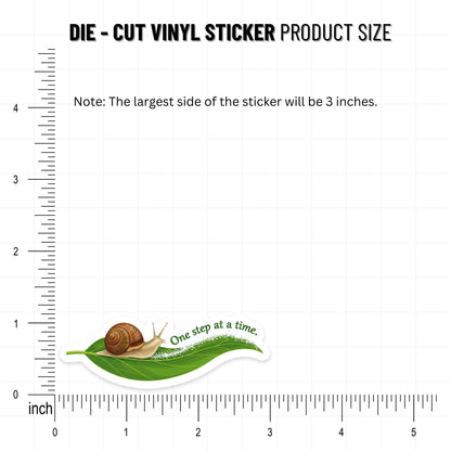 One Step at a Time Snail Sticker - Inspirational Progress Decal