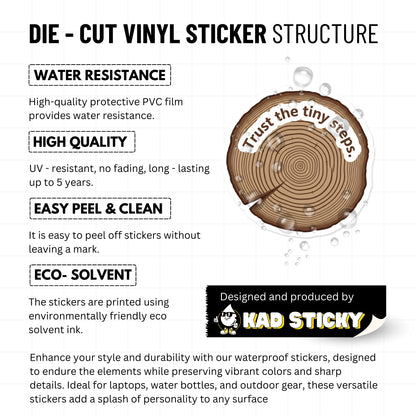 Inspirational Affirmation Sticker - Trust The Tiny Steps Tree Rings