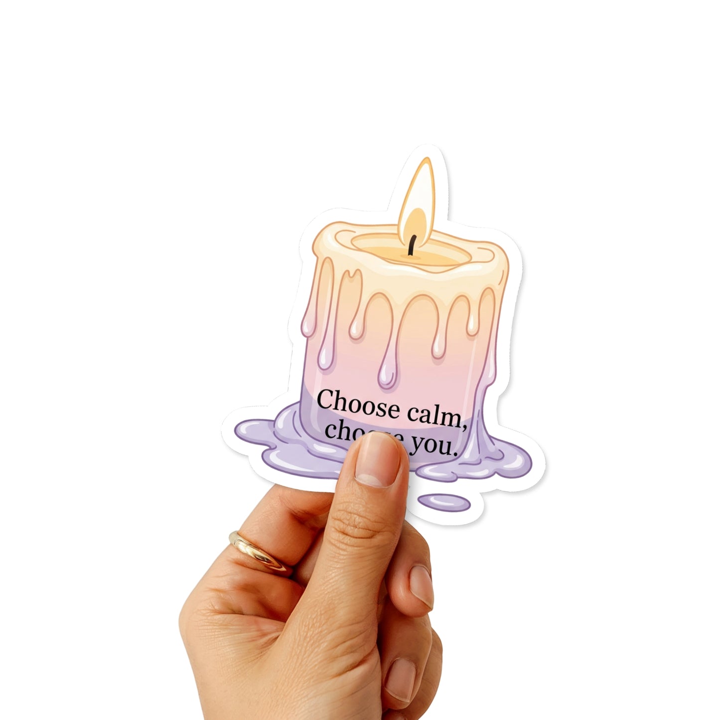 Positive Mindset Sticker - Choose Calm Choose You Candle Design