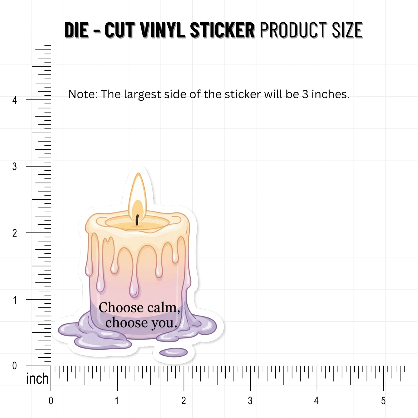 Positive Mindset Sticker - Choose Calm Choose You Candle Design