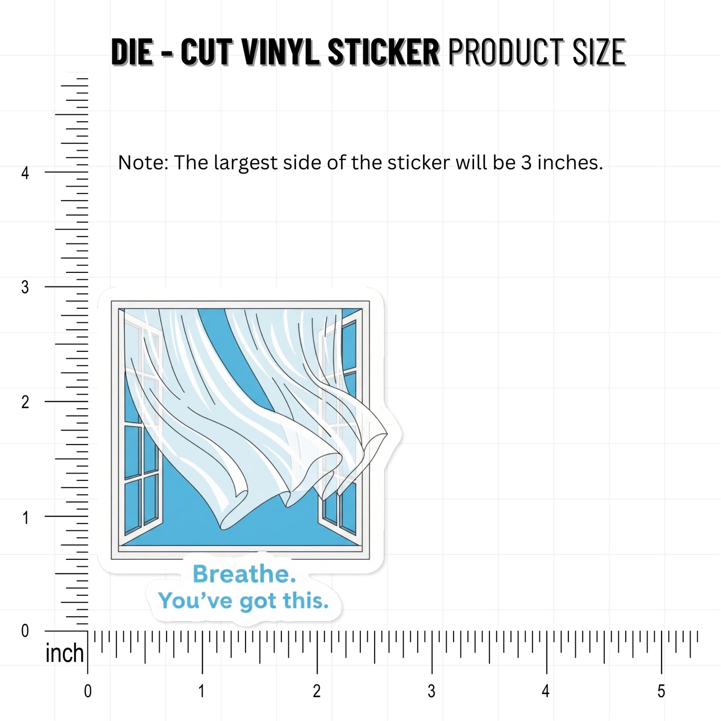 Breathe You've Got This Affirmation Sticker - Airy Window Design