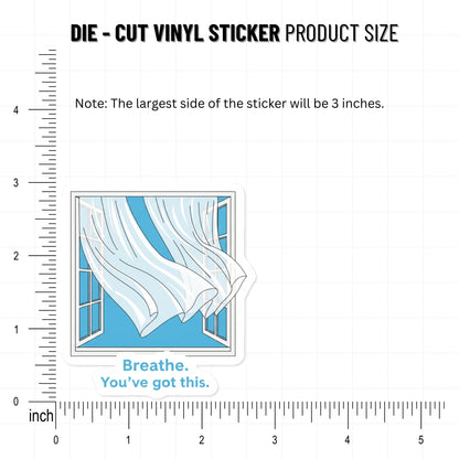 Breathe You've Got This Affirmation Sticker - Airy Window Design