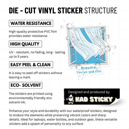 Breathe You've Got This Affirmation Sticker - Airy Window Design