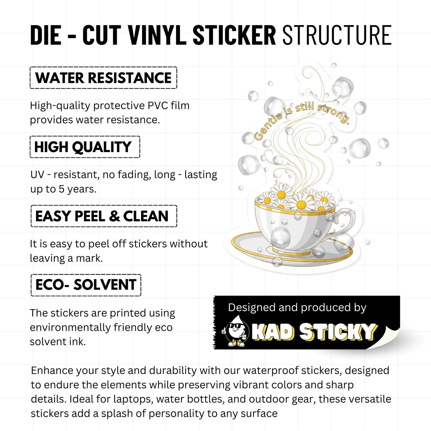 Gentle is Still Strong Inspirational Affirmation Sticker - Matte Finish