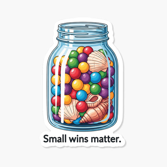 Positive Affirmation Sticker - Small Wins Memory Jar Design