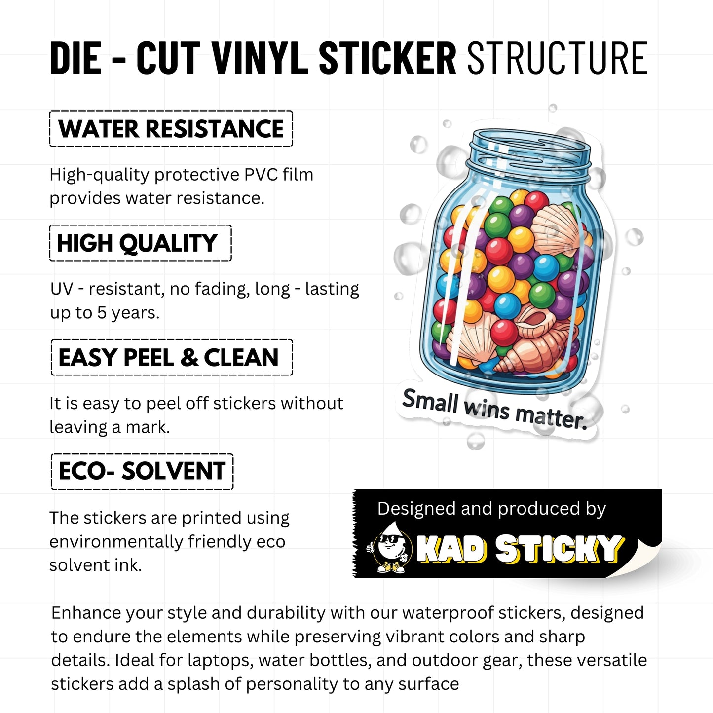 Positive Affirmation Sticker - Small Wins Memory Jar Design