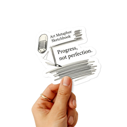Inspirational Quote Sticker - Progress Not Perfection Sketch
