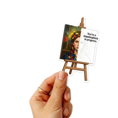 You're a Masterpiece Inspirational Affirmation Sticker - Oil Art Style