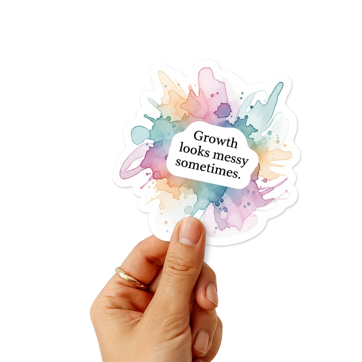 Inspirational Growth Sticker - Messy Growth Abstract Watercolor Decal