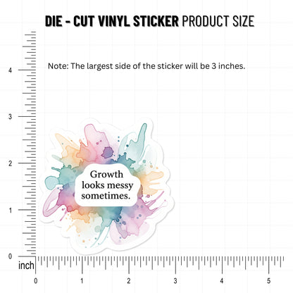 Inspirational Growth Sticker - Messy Growth Abstract Watercolor Decal
