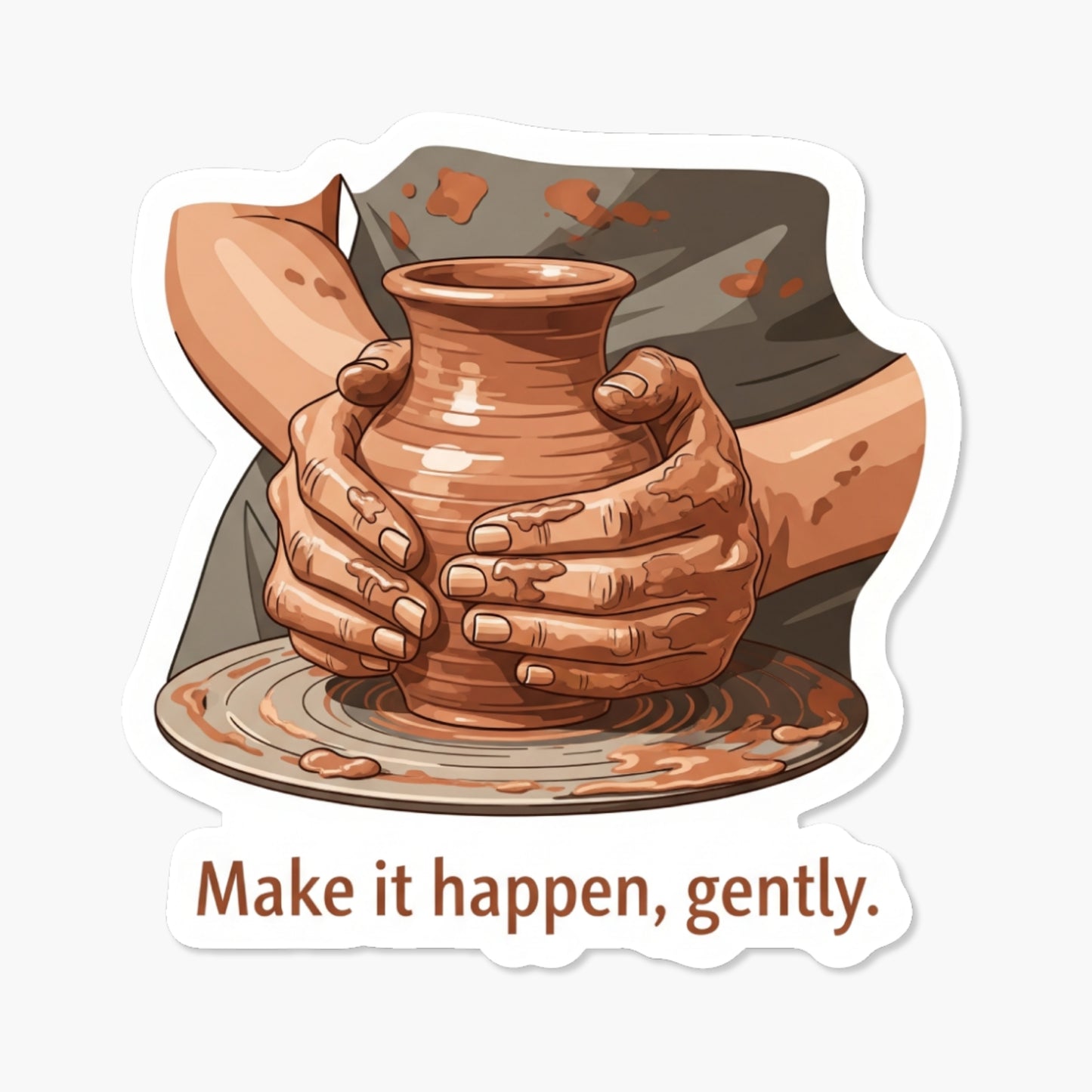 Inspirational Affirmation Sticker - Make It Happen Gently Pottery Art